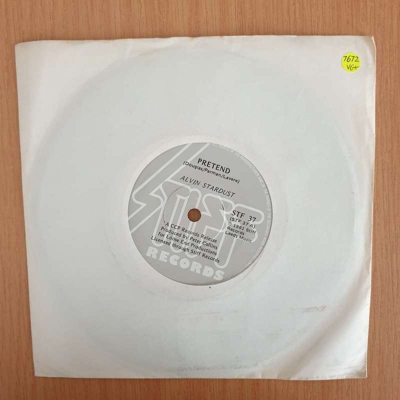 Alvin Stardust  Pretend - 7" Record - Very-Good+ Quality (VG+) (verygoodplus)