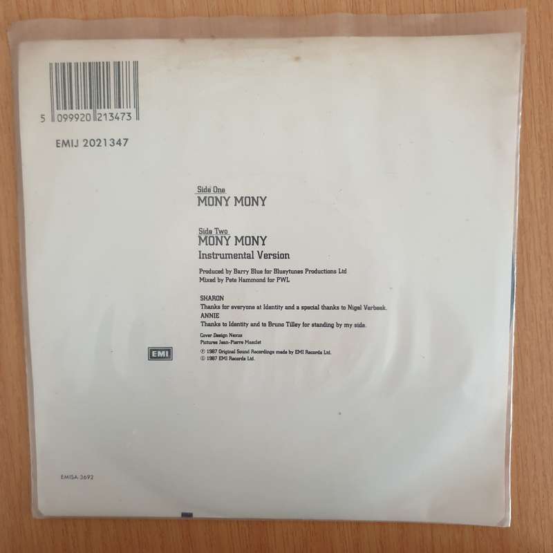 Amazulu  Mony Mony - 7" Record - Very-Good+ Quality (VG+) (verygoodplus7) (DLB)