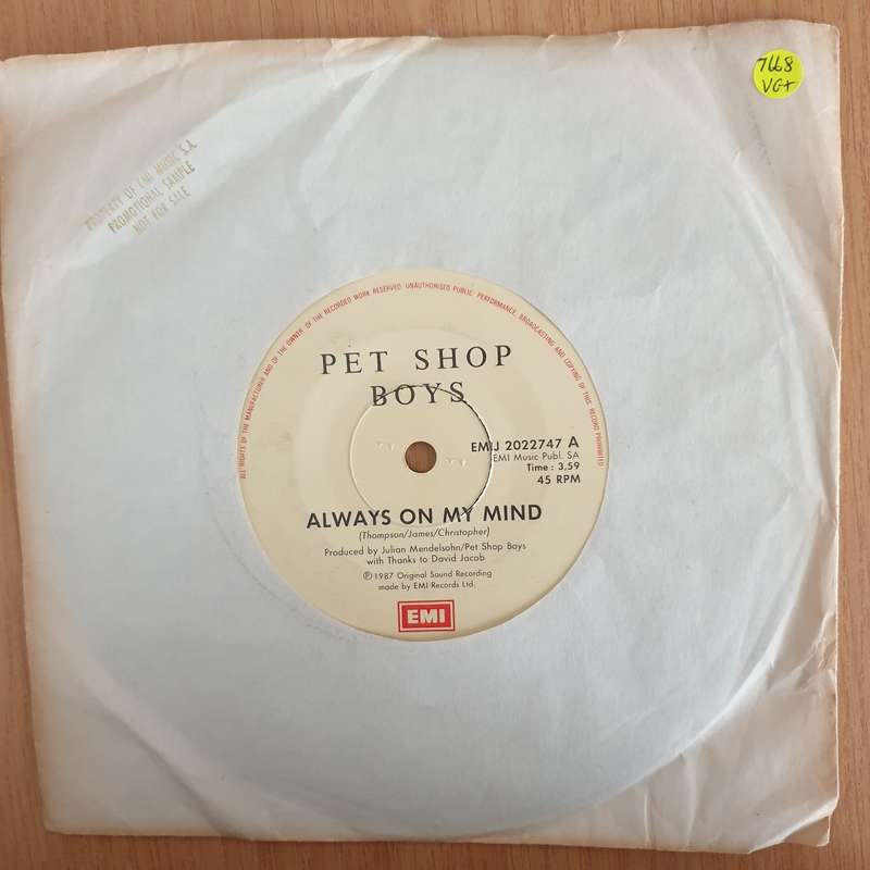 Pet Shop Boys  Always On My Mind - 7" Record - Very-Good+ Quality (VG+) (verygoodplus7) (DLB)