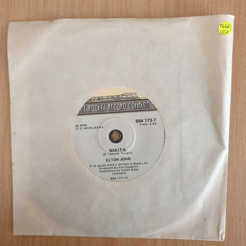 Elton John  Nikita - 7" Record - Very-Good+ Quality (VG+) (verygoodplus7) (DLB)