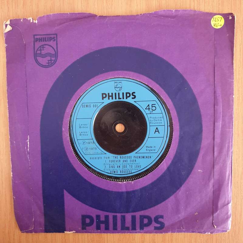 Démis Roussos  Forever And Ever - 7" Record - Very-Good+ Quality (VG+) (verygoodplus7) (DLB)