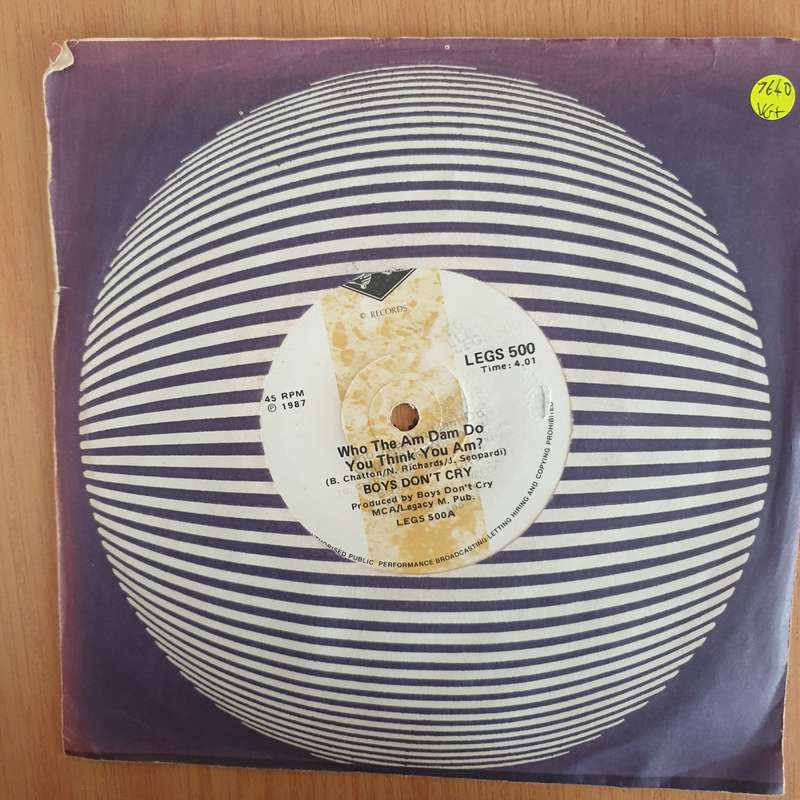 Boys Don't Cry  Who The Am Dam Do You Think You Am - 7" Record - Very-Good+ Quality (VG+) (ver...