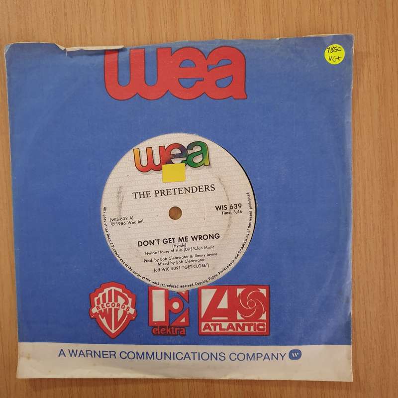 The Pretenders  Don't Get Me Wrong - 7" Record - Very-Good+ Quality (VG+) (verygoodplus7)(DLB)