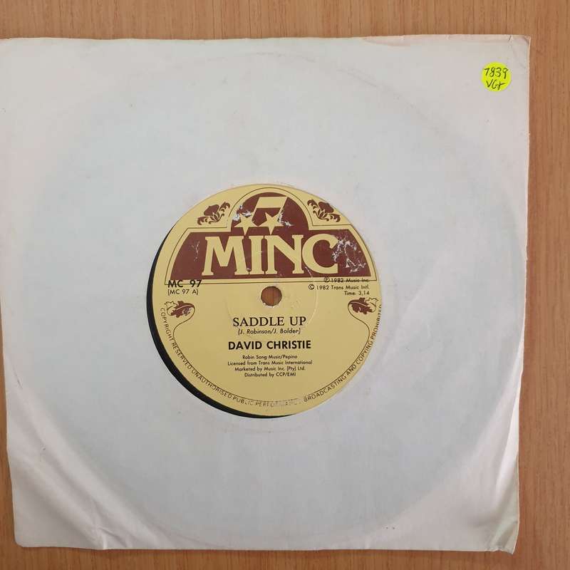 David Christie  Saddle Up / The Signals - 7" Record - Very-Good+ Quality (VG+) (verygoodplus7)...