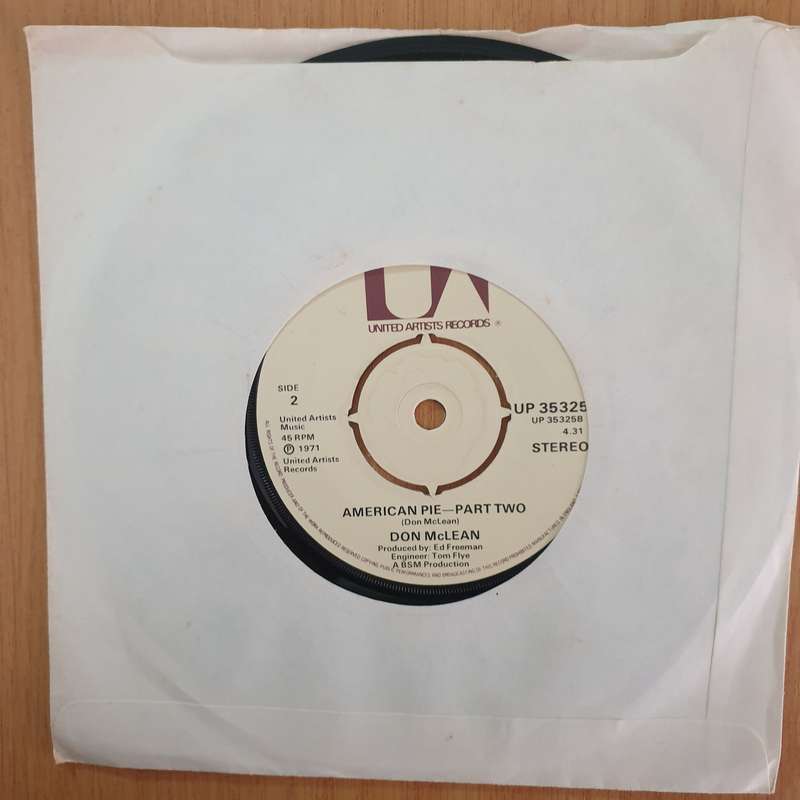 Don McLean  American Pie - 7" Record - Very-Good+ Quality (VG+) (verygoodplus7)(DLB)