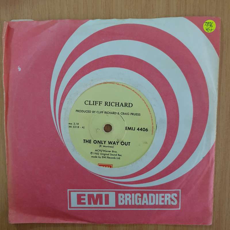 Cliff Richard  The Only Way Out - 7" Record - Very-Good+ Quality (VG+) (verygoodplus7)(DLB)