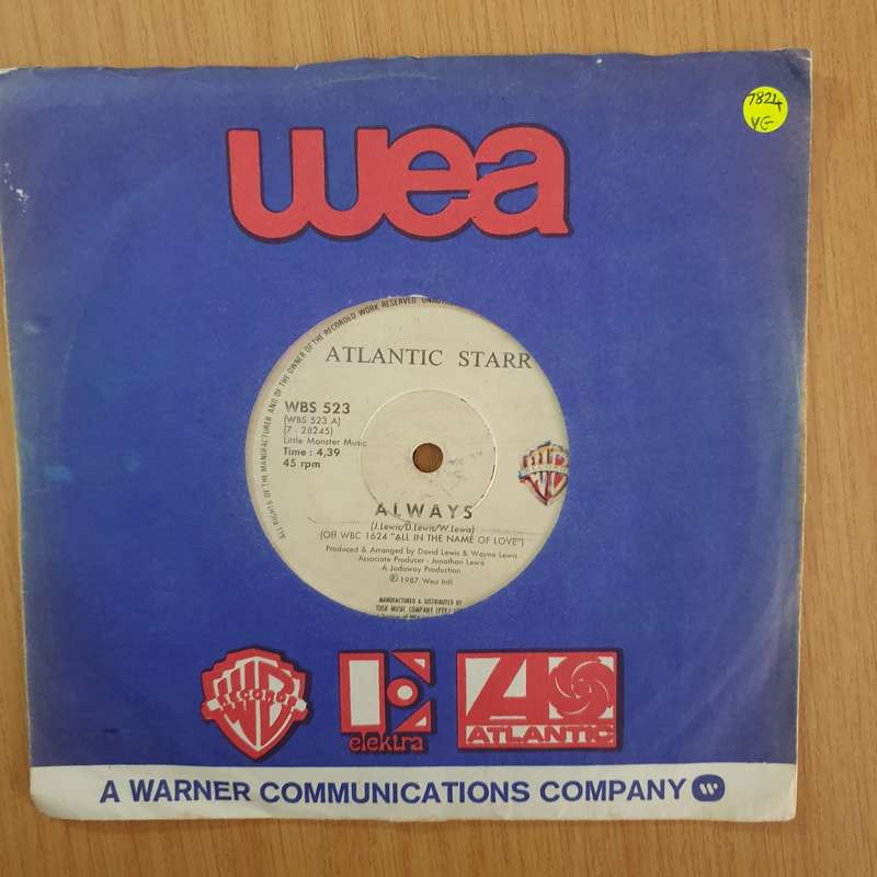 Atlantic Starr  Always - 7" Record - Very-Good+ Quality (VG+) (verygoodplus7) (DLB)