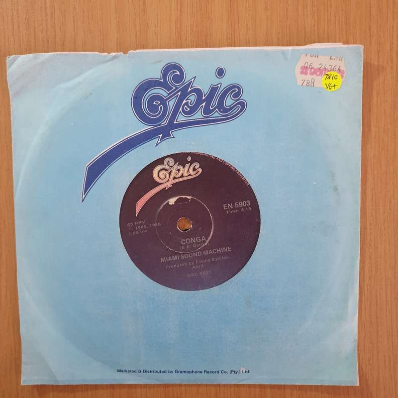 Miami Sound Machine  Conga! - 7" Record - Very-Good+ Quality (VG+) (verygoodplus7) (DLB)