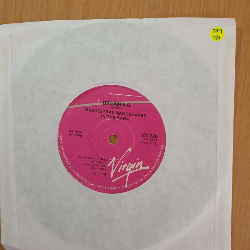 Orchestral Manoeuvres In The Dark  Dreaming - 7" Record - Very-Good+ Quality (VG+) (verygoodpl...