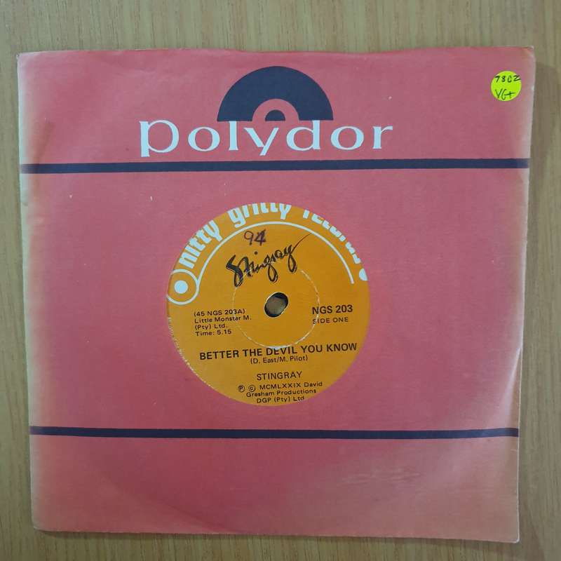Stingray  Better The Devil You Know / Whole Lotta Fire - 7" Record - Very-Good+ Quality (VG+) ...