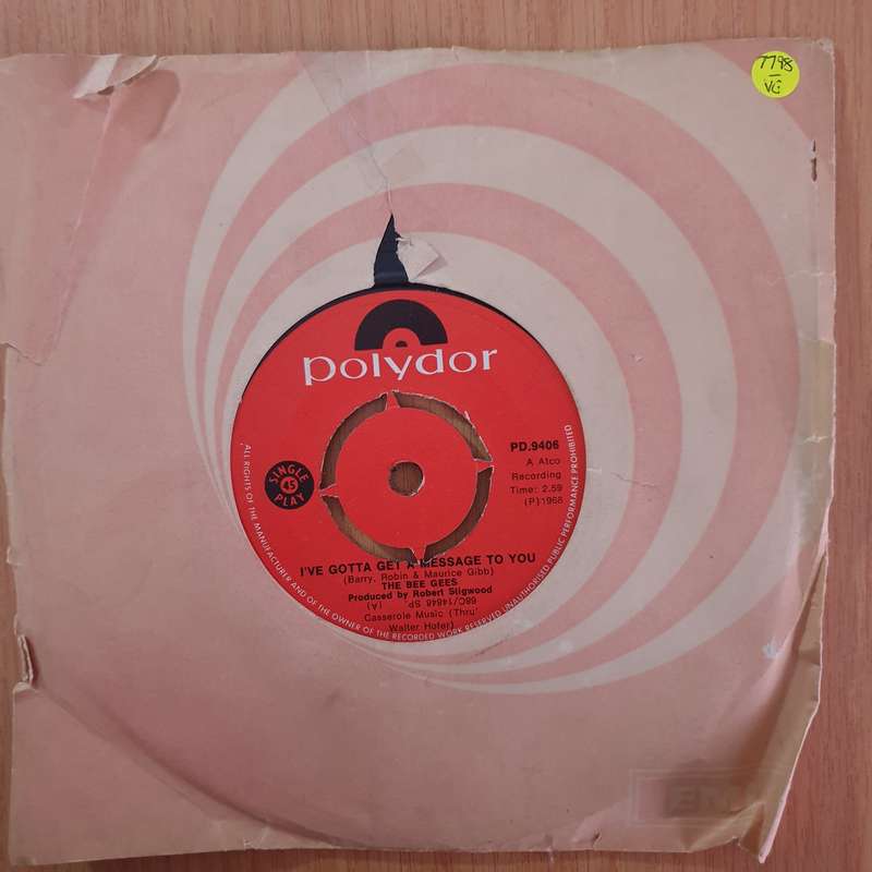 The Bee Gees  I've Gotta Get A Message To You / Kitty C - 7" Record - Very-Good+ Quality (VG+)...