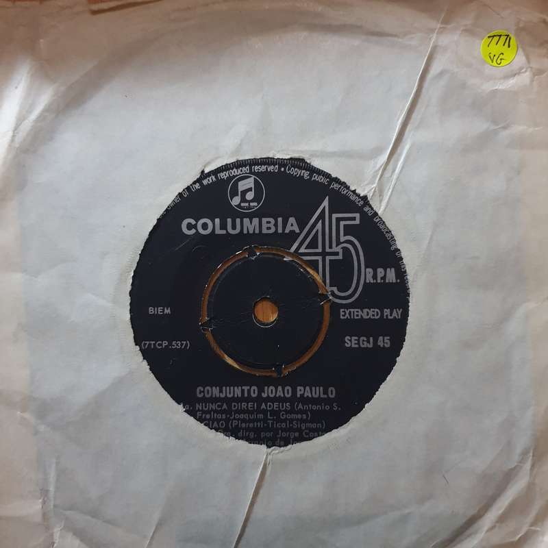 Conjunto Académico João Paulo  Eurovisão 1966 - 7" Vinyl Record  (VG) (DLB)