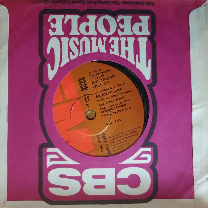 Bruce Millar  I Won't Give Up / Any Dream Will Do - 7" Record - Very-Good Quality (VG) (verygo...