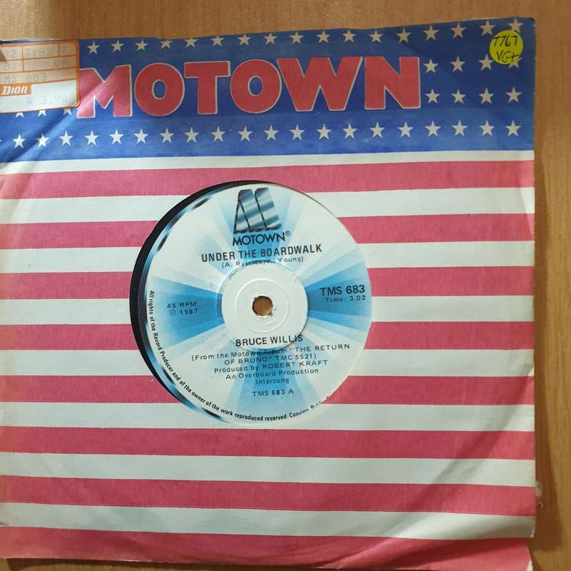 Bruce Willis  Under The Boardwalk - 7" Record - Very-Good+ Quality (VG+) (verygoodplus7) (DLB)