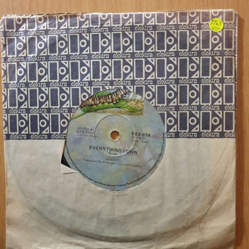 Bread  Everything I Own - 7" Record - Very-Good+ Quality (VG+) (verygoodplus7) (DLB)