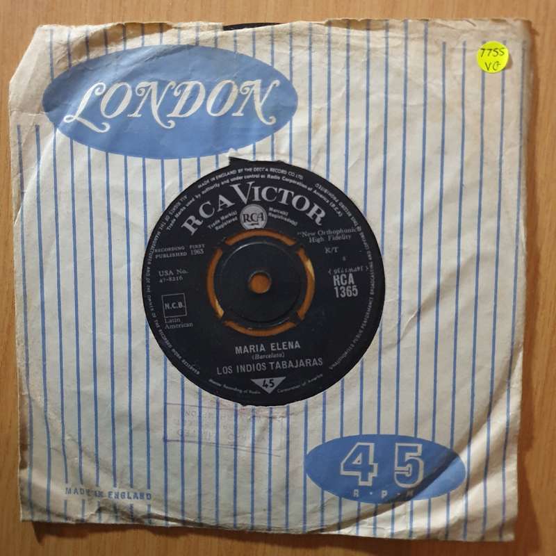 Los Indios Tabajaras  Maria Elena 7" Record - Very-Good Quality (VG) (verygood7)