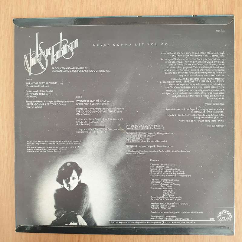 Vicki Sue Robinson  Never Gonna Let You Go  Vinyl LP Record - Very-Good Quality (VG)  (v...