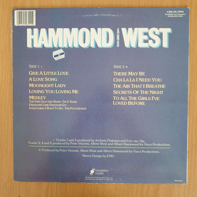 Hammond and West - Hammond and West - Vinyl LP Record - Opened  - Very-Good+ Quality (VG+)