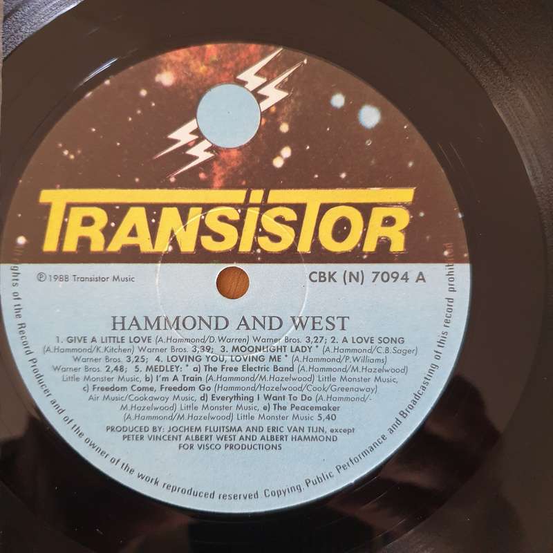 Hammond and West - Hammond and West - Vinyl LP Record - Opened  - Very-Good+ Quality (VG+)