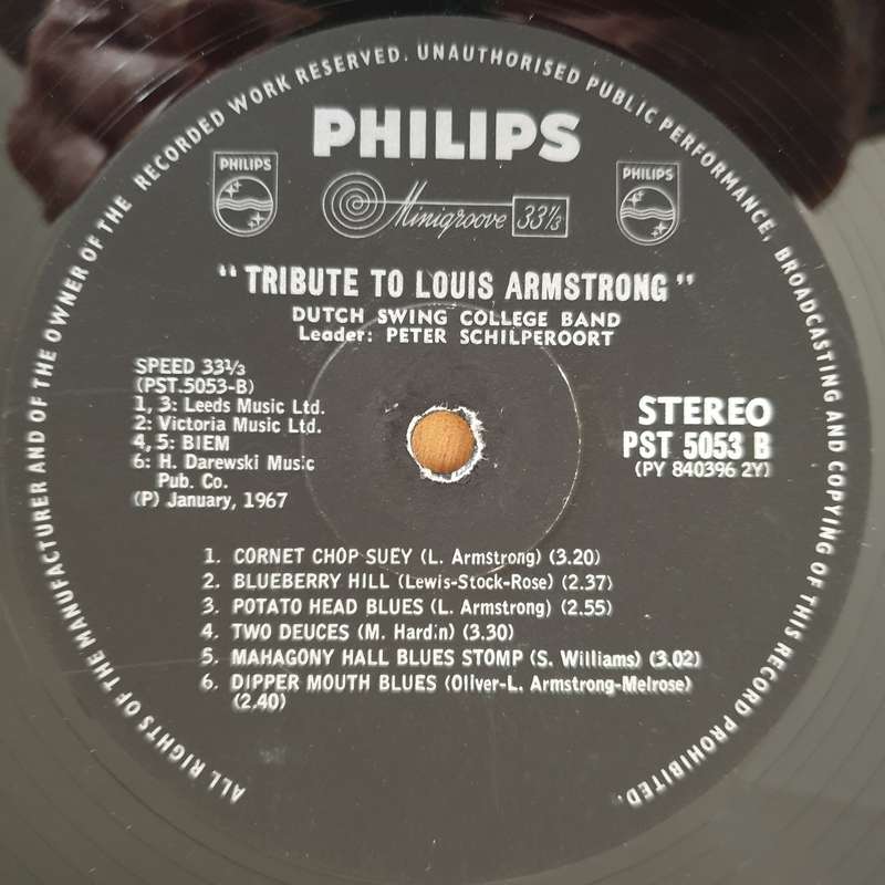 Dutch Swing College Band Leader: Peter Schilperoort  Tribute To Louis Armstrong  Vinyl LP R...