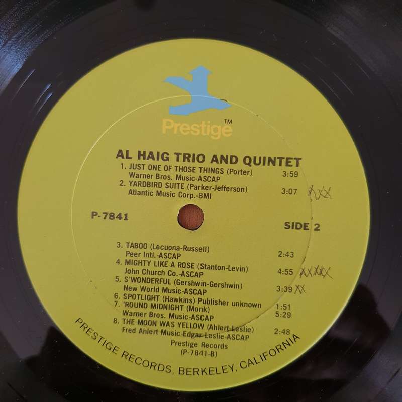 Al Haig  Trio And Quintet! - Vinyl LP Record - Very-Good+ Quality (VG+) (verygoodplus)
