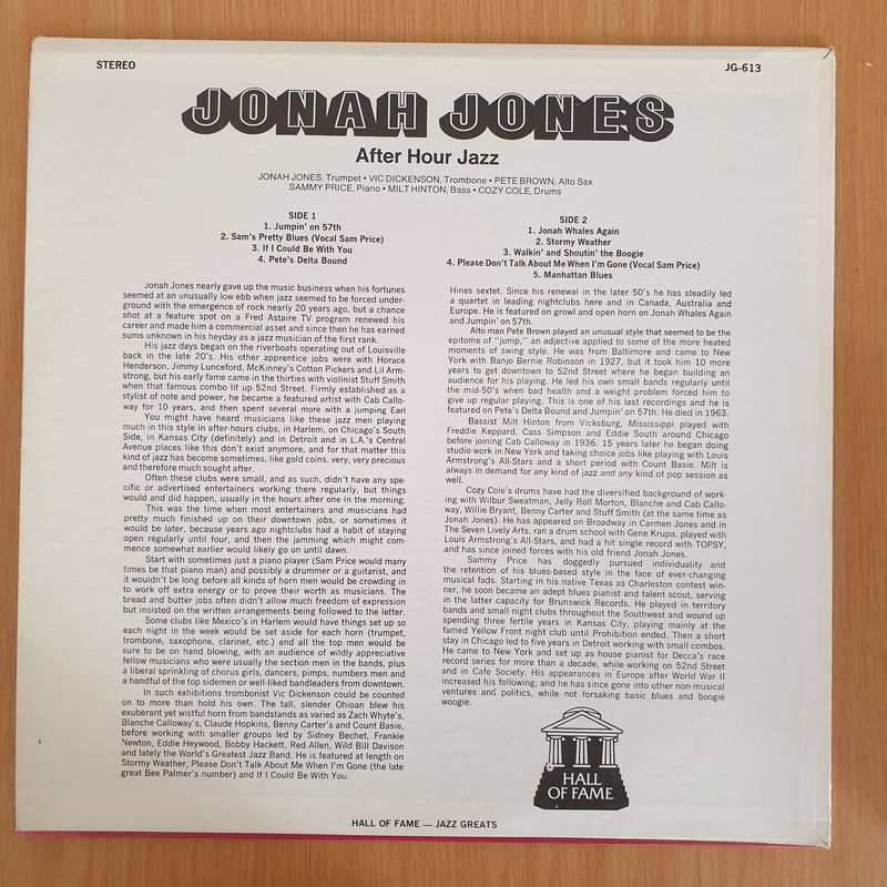 Jonah Jones  After Hour Jazz - Vinyl LP Record - Very-Good+ Quality (VG+) (verygoodplus)