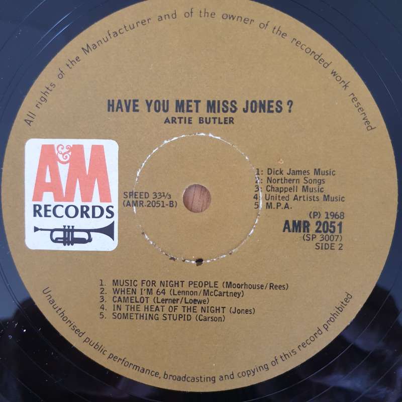 Artie Butler  Have You Met Miss Jones? - Vinyl LP Record - Very-Good+ Quality (VG+) (verygoodp...