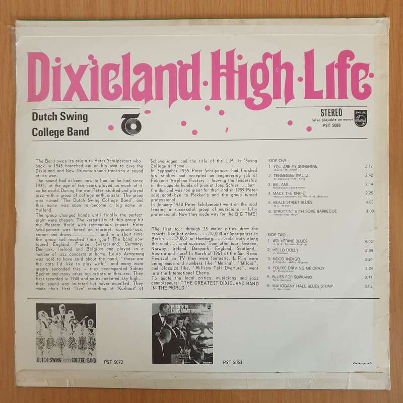 The Dutch Swing College Band  Dixieland High Life - Vinyl LP Record - Very-Good+ Quality (VG+)...