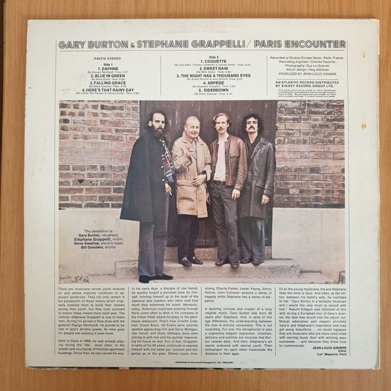 Gary Burton & Stephane Grappelli  Paris Encounter - Vinyl LP Record - Very-Good+ Quality (VG+)...