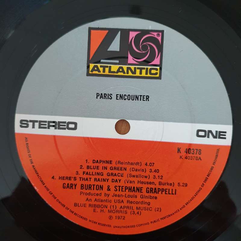 Gary Burton & Stephane Grappelli  Paris Encounter - Vinyl LP Record - Very-Good+ Quality (VG+)...