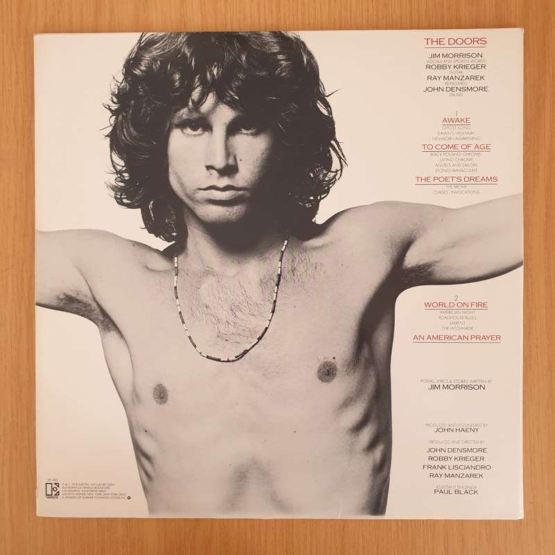 Jim Morrison Music By The Doors  An American Prayer - Vinyl LP Record - Very-Good+ Quality (VG...