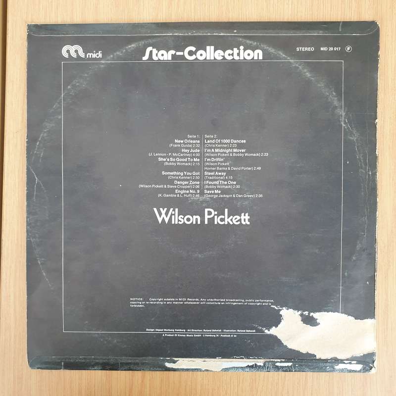 Wilson Pickett  Star-Collection  Vinyl LP Record - Very-Good Quality (VG)  (verry)