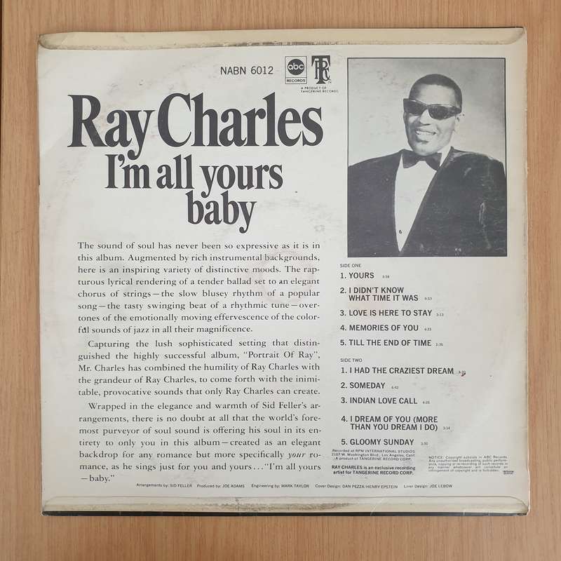 Ray Charles  I'm All Yours-Baby! - Vinyl LP Record - Very-Good+ Quality (VG+) (verygoodplus)