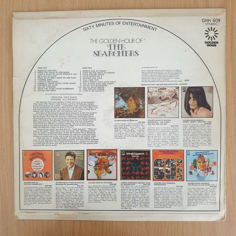 The Searchers  Golden Hour Of The Searchers  - Vinyl LP Record - Very-Good- Quality (VG-) (minus)