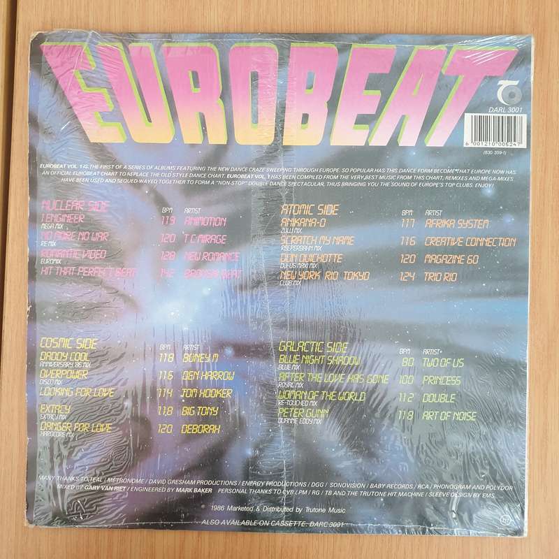 Eurobeat - Vol 1  - Original Artists - Double Vinyl LP Record - Very-Good+ Quality (VG+) (verygoo...