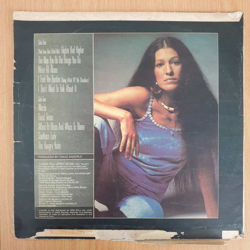 Rita Coolidge  Anytime... Anywhere (Rhodesia)   Vinyl LP Record - Very-Good Quality (VG)...