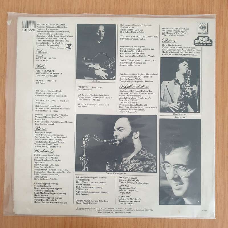 Bob James  Heads - Vinyl LP Record - Very-Good+ Quality (VG+) (verygoodplus)