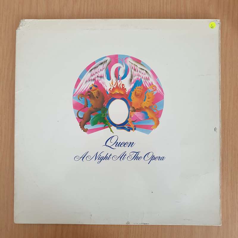 Queen  - A Night at the Opera   Vinyl LP Record - Very-Good Quality (VG)  (verry)