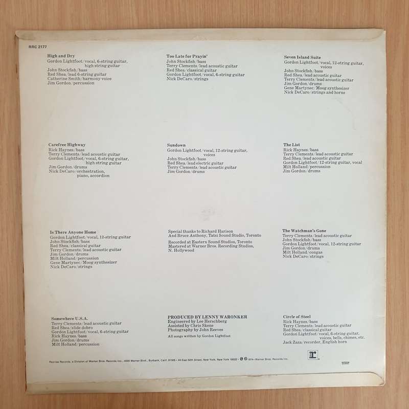 Gordon Lightfoot - Sundown  - Vinyl LP Record - Very-Good+ Quality (VG+)