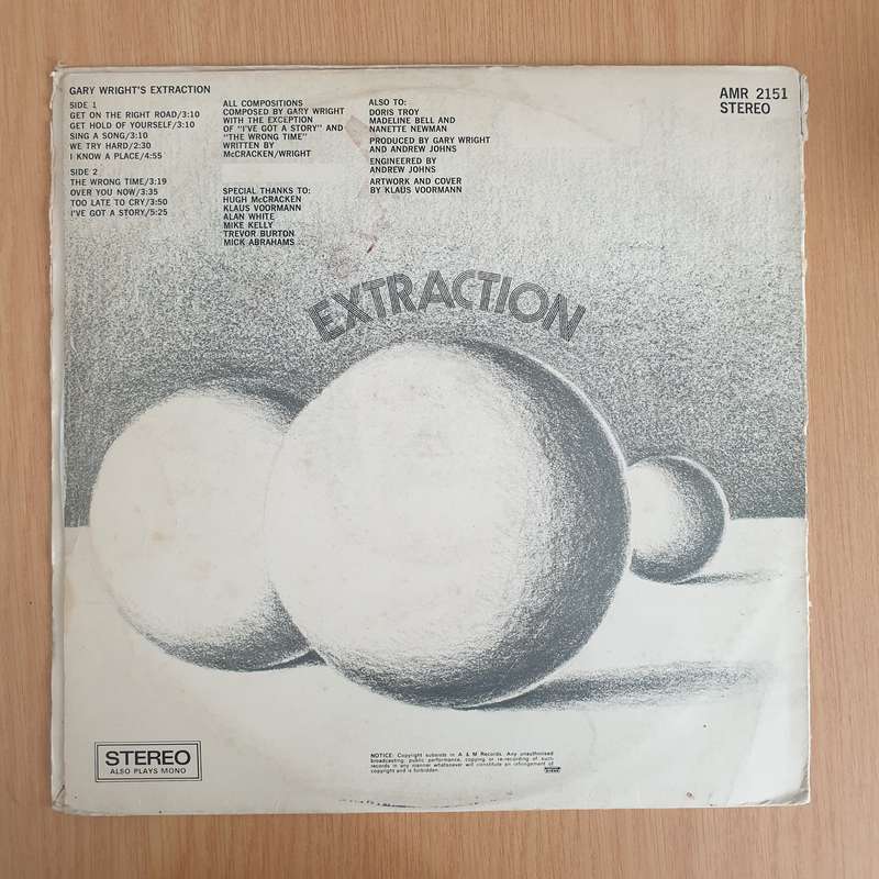 Gary Wright  Gary Wright's Extraction - Vinyl LP Record - Very-Good- Quality (VG-) (minus)