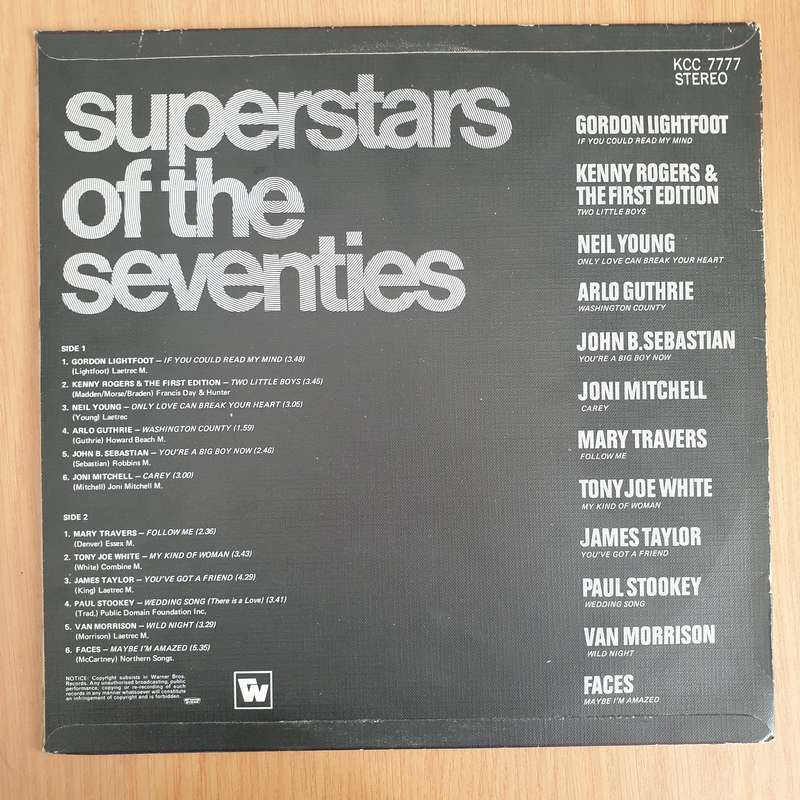 Superstars of the Seventies - Vinyl LP Record - Very-Good+ Quality (VG+) (verygoodplus)
