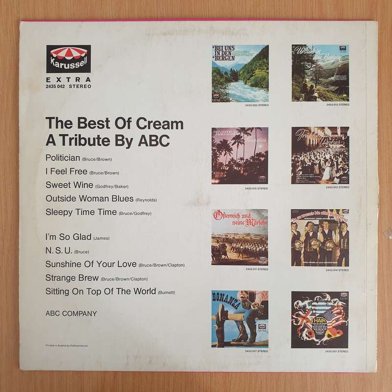 ABC Company  The Best Of Cream (A Tribute By ABC) - Vinyl LP Record - Very-Good+ Quality (VG+)...