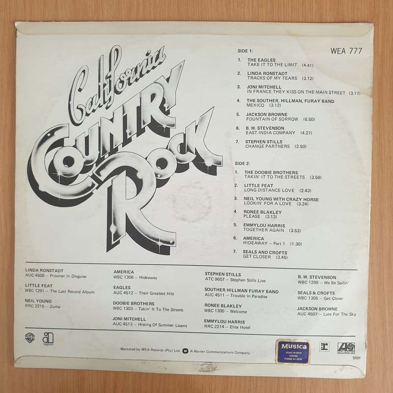 A Taste of California Country Rock - Original Artists (Eagles, Joni Mitchell, Neil Young...)  ...