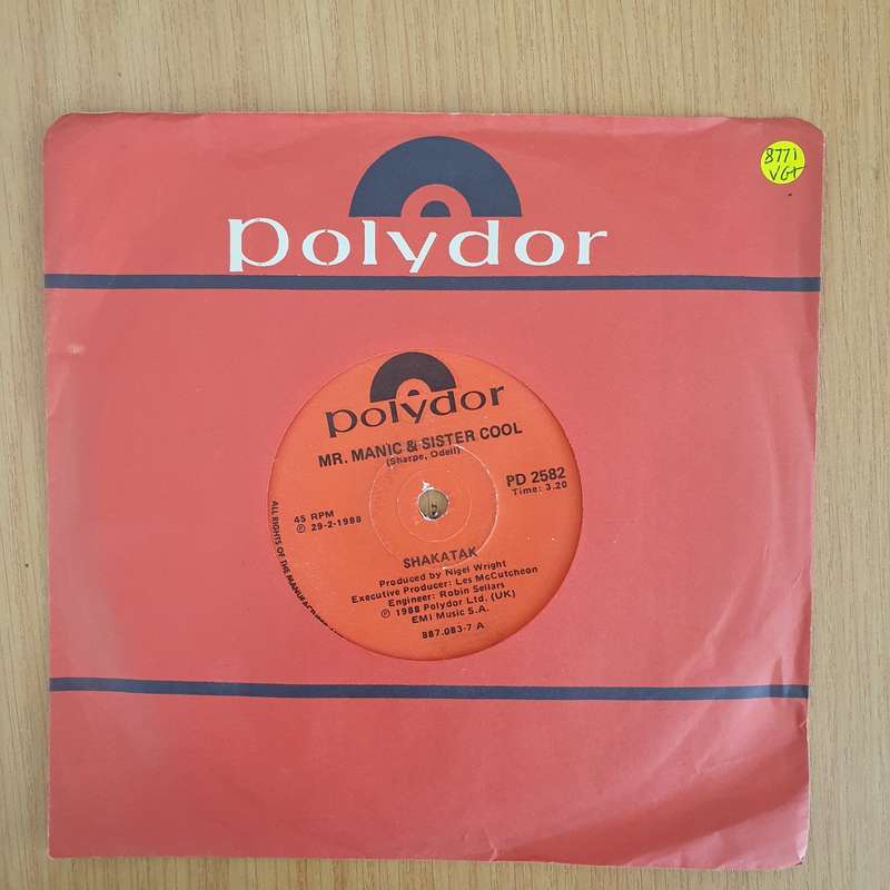 Shakatak  Mr. Manic & Sister Cool - 7" Record - Very-Good+ Quality (VG+) (verygoodplus7) (DLB)