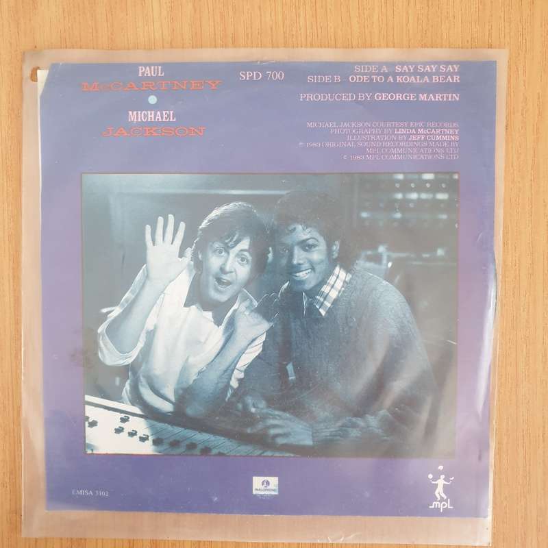 Paul McCartney & Michael Jackson  Say Say Say - 7" Vinyl Record - Very-Good+ Quality (VG+) (ve...