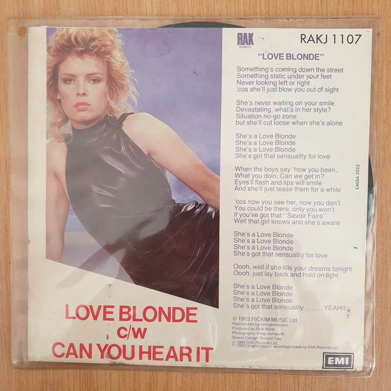 Kim Wilde  Love Blonde - 7" Record - Very-Good+ Quality (VG+) (verygoodplus7) (DLB)