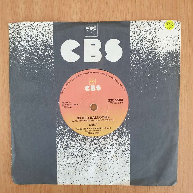Nena  99 Red Balloons - 7" Record - Very-Good+ Quality (VG+) (verygoodplus7) (DLB)