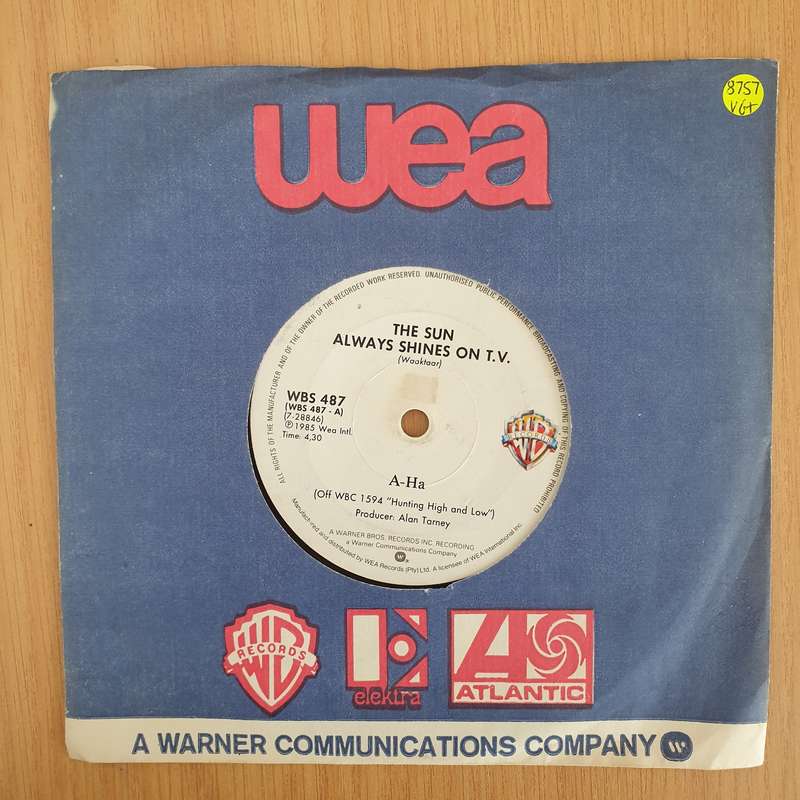 A-Ha  The Sun Always Shines On T.V. - 7" Record - Very-Good+ Quality (VG+) (verygoodplus7) (DLB)