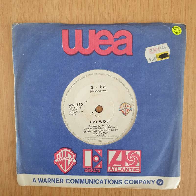 a-ha  Cry Wolf - 7" Record - Very-Good+ Quality (VG+) (verygoodplus7) (DLB)