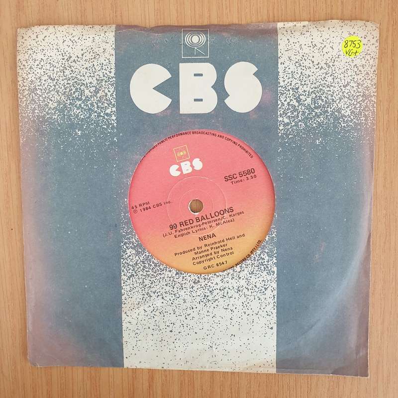 Nena  99 Red Balloons / 99 Luftballons - 7" Record - Very-Good+ Quality (VG+) (verygoodplus7) ...